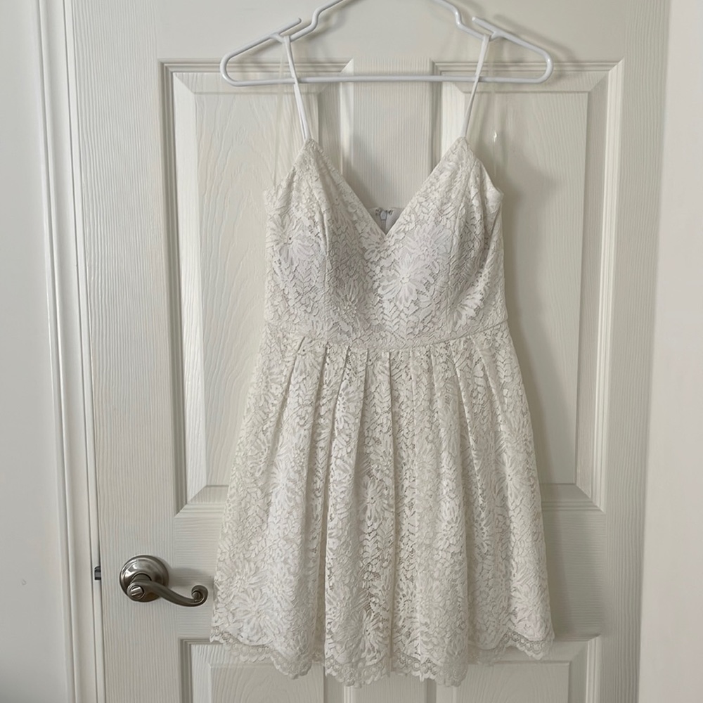 White Lace Mini Dress
